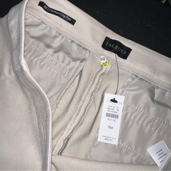 Talbots Pants Women Size 16 Petite Chatham Crop Capri Beige Tan Khaki B4 - Picture 12 of 12